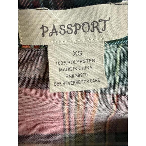 Passport XS Women’s Plaid Pearl Snap Long Sleeved New With Tags - Picture 9 of 9